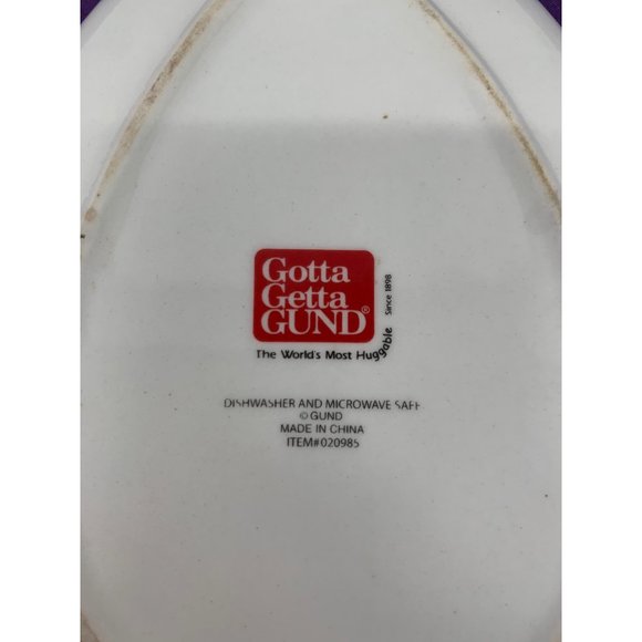 Gotta Get a Gund Happy Easter Egg Dinner Plate Decor Pink Bunny "Happy Easter" - Picture 4 of 6